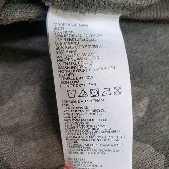 Prana Ankle Pant Sage Camo Green Print Hemp Relaxed Fit Pockets Women's XL NWT - Picture 10 of 16